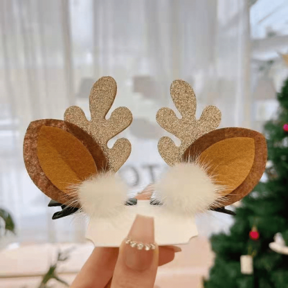 (🎁Christmas Hot Sale- 48% OFF🎁) Reindeer Antlers Xmas Hair Clip-SLOOSELYK