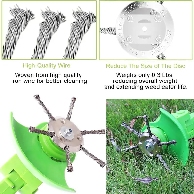 Universal Steel Wire Trimmer Head Replacement-Heavy-Duty Weed Brush Cutter