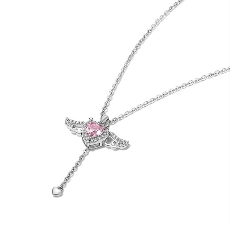 Women's Day Sale-Angel Wings Heart Pendant Necklace-SLOOSELYK