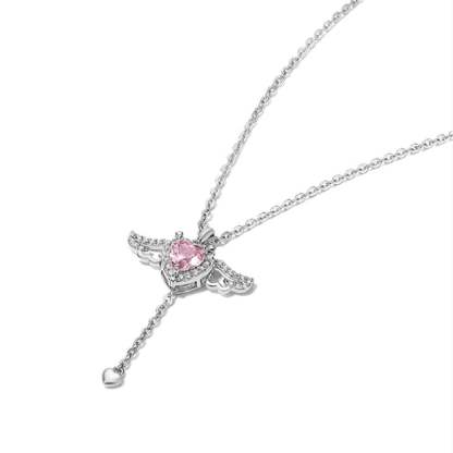 Women's Day Sale-Angel Wings Heart Pendant Necklace-SLOOSELYK