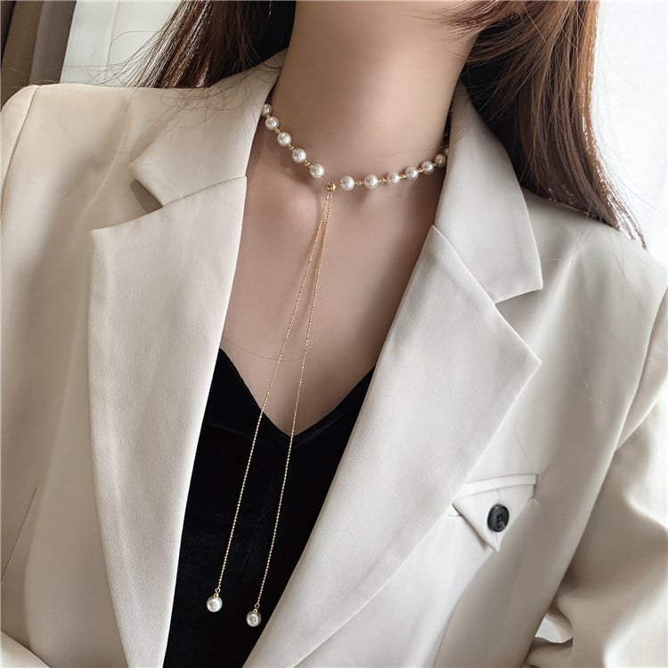 Fashion Elegant Pearl Necklace-SLOOSELYK