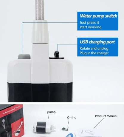 🚿 Stay Fresh Outdoors – 49% OFF – 🏕️ Portable Camping Shower with Adjustable Flow – For Easy & Convenient Outdoor Cleaning!