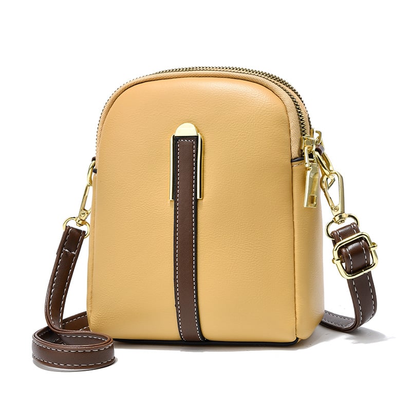(49% OFF)New lychee grain leather phone bag