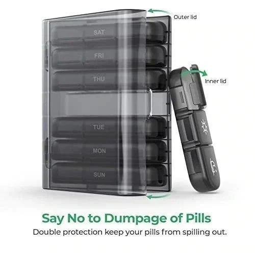 (🔥 Summer Hot Sale - Save 48% OFF) 21 Grid Black Pill Box Sorting Box, Buy 2 Free Shipping-SLOOSELYK