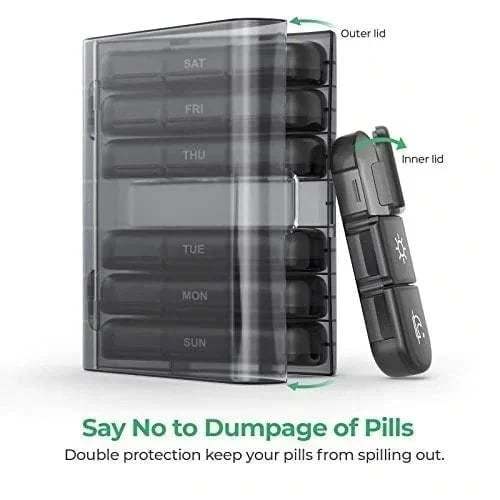 (🔥 Summer Hot Sale - Save 48% OFF) 21 Grid Black Pill Box Sorting Box, Buy 2 Free Shipping-SLOOSELYK