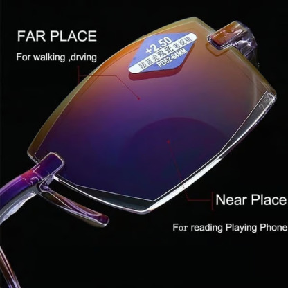 🔥2025 New Sapphire high hardness anti blue light intelligent dual focus reading glasses-SLOOSELYK