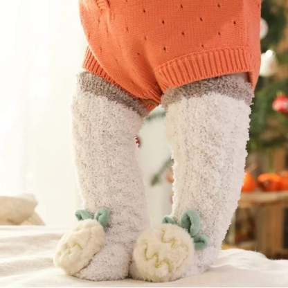 👶A Pair of Baby Cute Coral Fleece Socks-SLOOSELYK