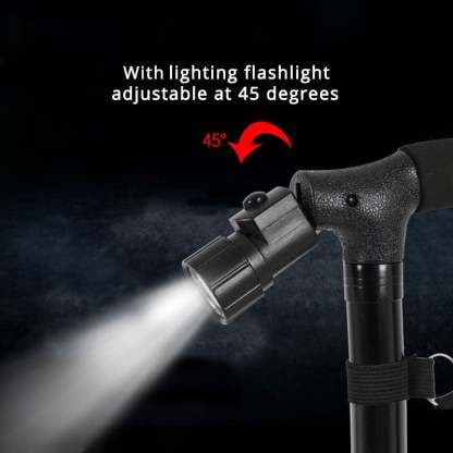 HOT SALE -Aluminum alloy with LED light non-slip foldable walking stick-SLOOSELYK