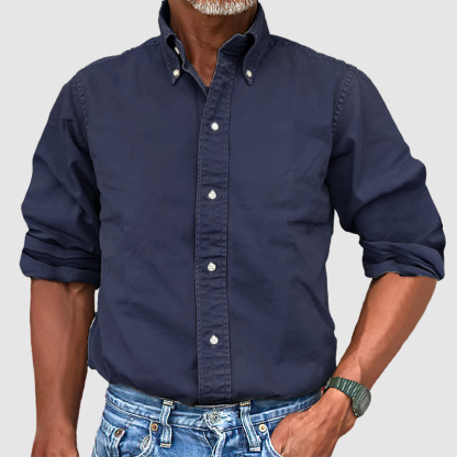 Men's Vintage Premium Washed Long Sleeve Shirt-SLOOSELYK