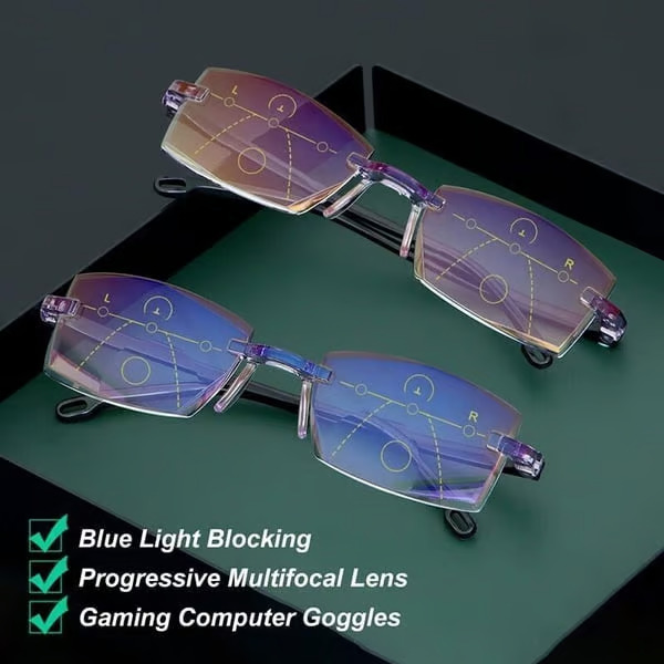 🔥2025 New Sapphire high hardness anti blue light intelligent dual focus reading glasses-SLOOSELYK