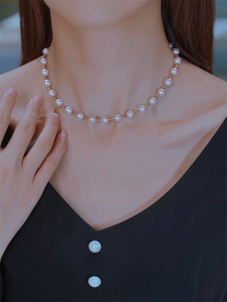 Fashion Elegant Pearl Necklace-SLOOSELYK