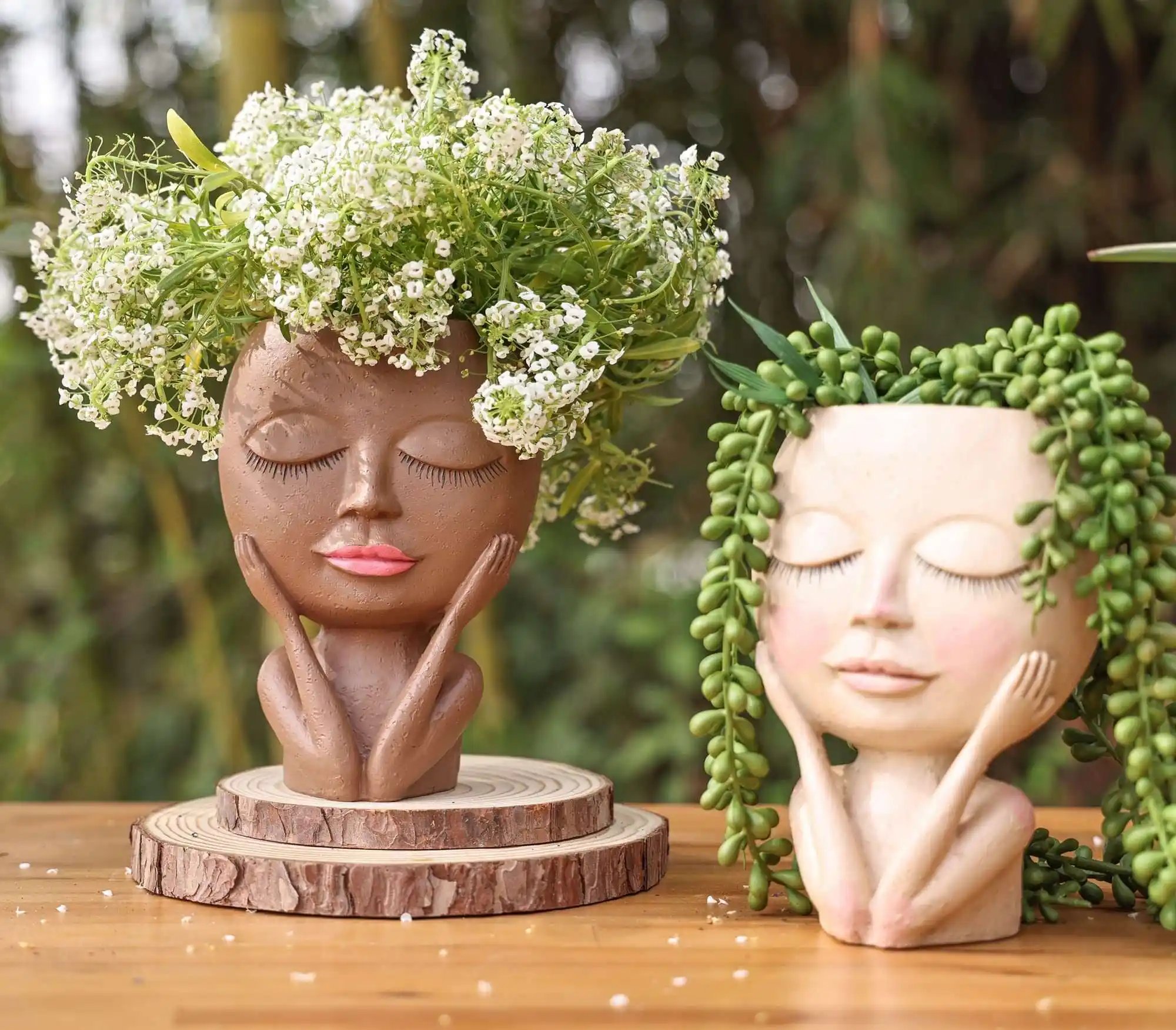 Cute Lady Face Plant Pot-SLOOSELYK