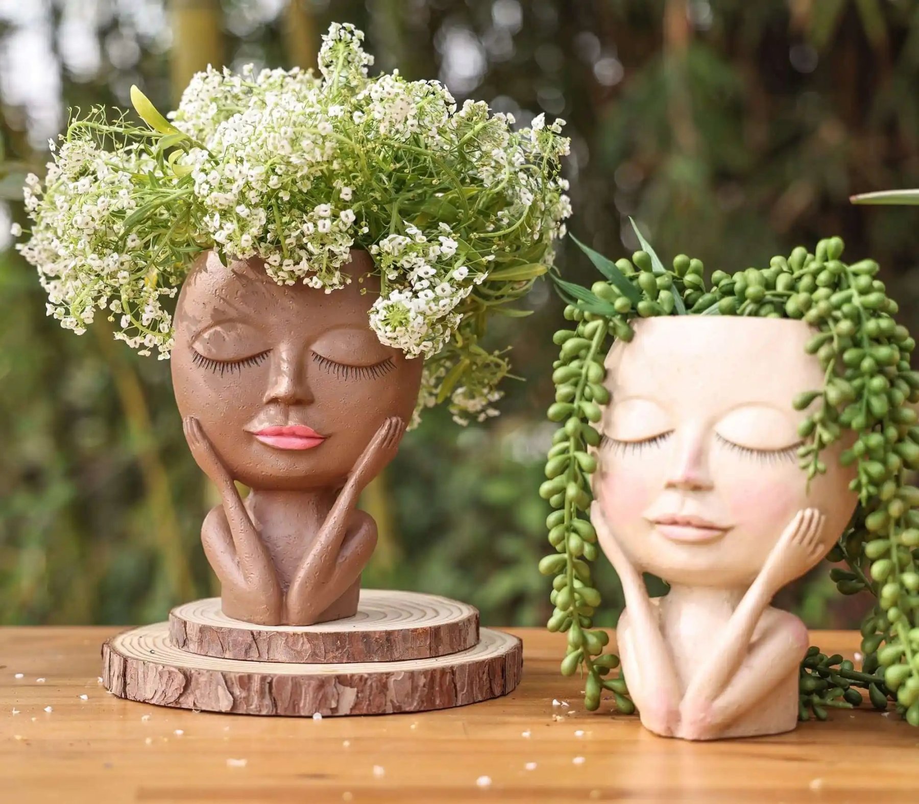 Cute Lady Face Plant Pot-SLOOSELYK