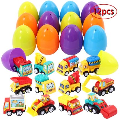 🐰 🐣12 Prefilled Easter Eggs With Pull Back Cars🚚-SLOOSELYK