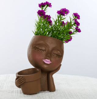 Cute Lady Face Plant Pot-SLOOSELYK