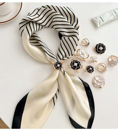 Women's Elegant Pearl Floral Scarf Ring Clip-BUY 2 GET 1 FREE-SLOOSELYK