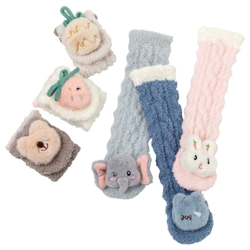 👶A Pair of Baby Cute Coral Fleece Socks-SLOOSELYK