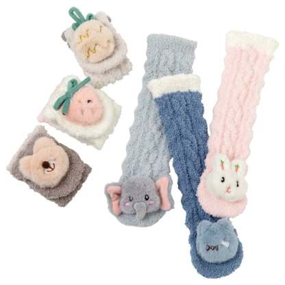 👶A Pair of Baby Cute Coral Fleece Socks-SLOOSELYK