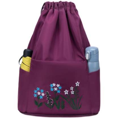 🔥49% OFF🔥Foldable Waterproof Drawstring Large Capacity Embroidered Backpack-SLOOSELYK