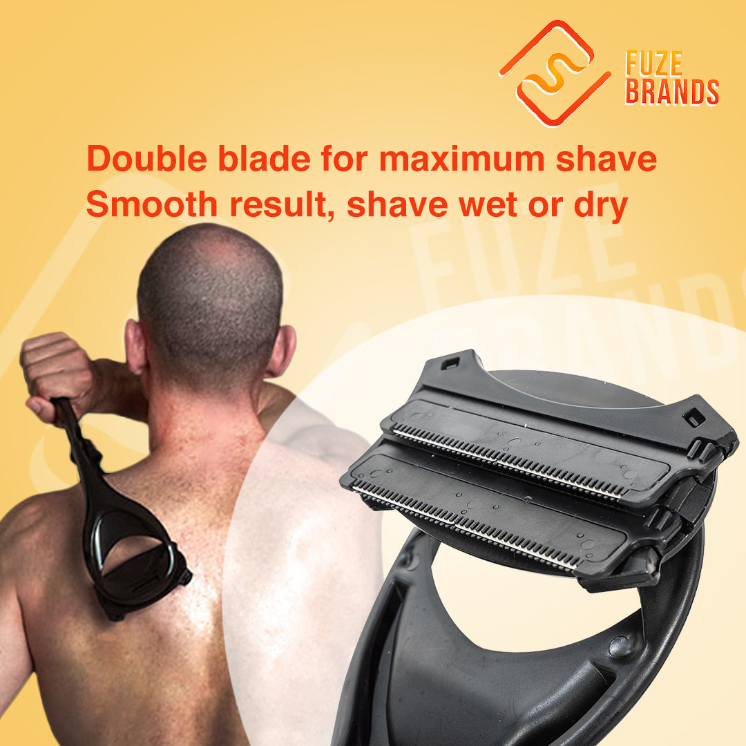 The Original Men’s Back & Body Shaver – Pain-Free Wet/Dry Grooming with Extra-Long Foldable Handle