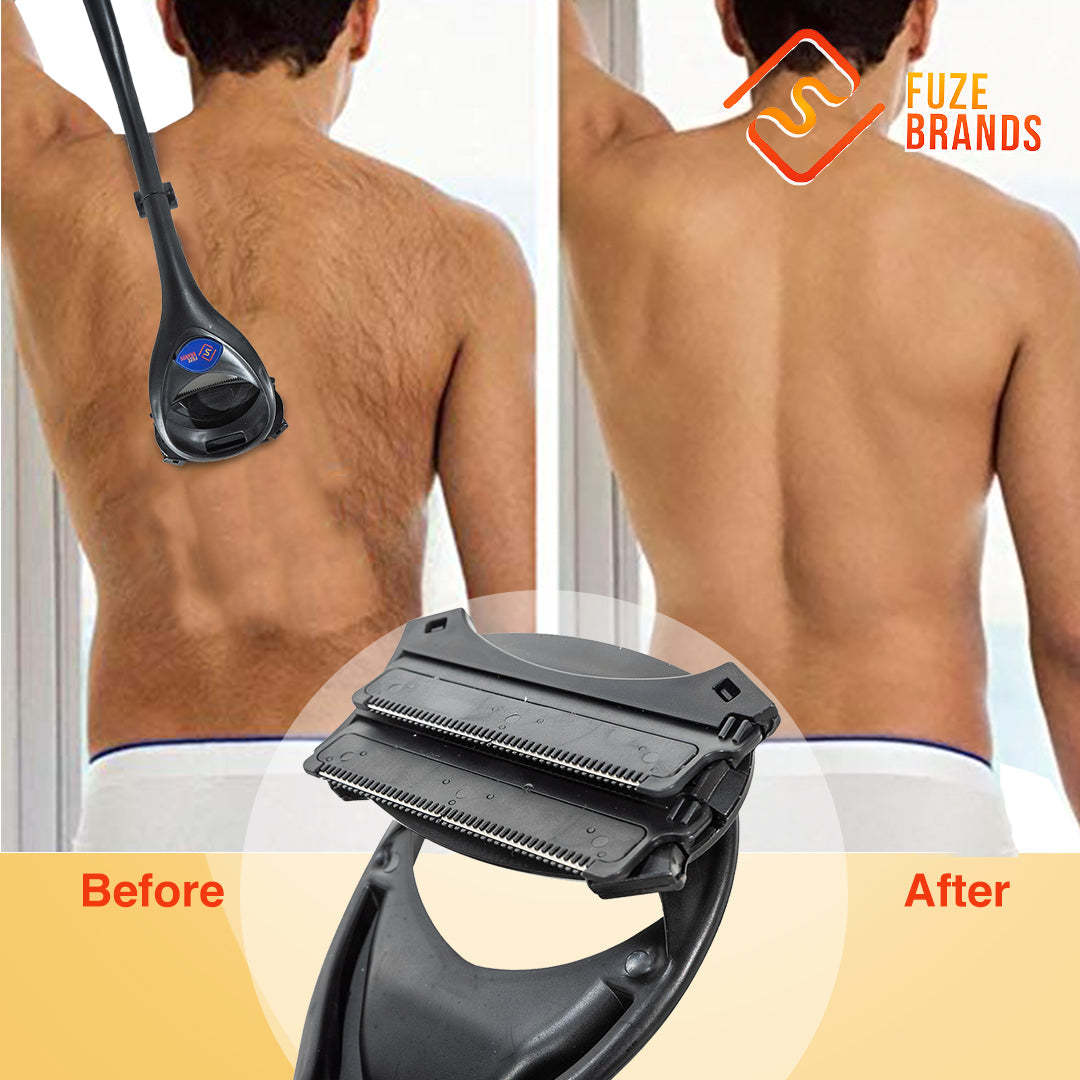 The Original Men’s Back & Body Shaver – Pain-Free Wet/Dry Grooming with Extra-Long Foldable Handle