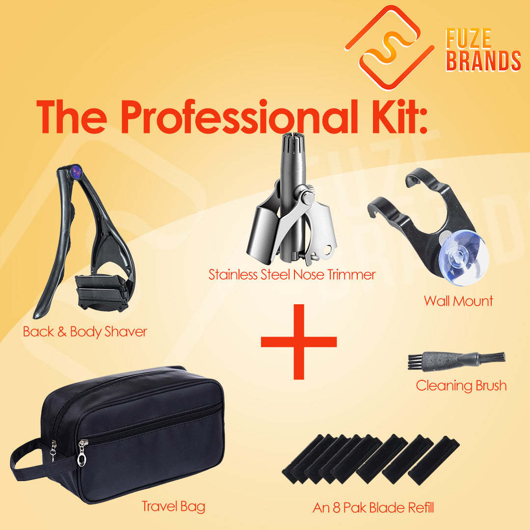 The Original Men’s Back & Body Shaver – Pain-Free Wet/Dry Grooming with Extra-Long Foldable Handle