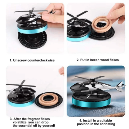 (⏰49% OFF)-🎁Metal Solar Helicopter Air Freshener v2.0 - 🔥Free air freshener-SLOOSELYK