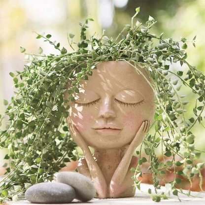 Cute Lady Face Plant Pot-SLOOSELYK