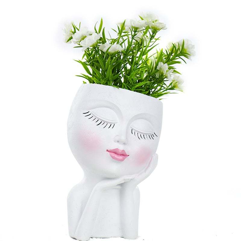 Cute Lady Face Plant Pot-SLOOSELYK