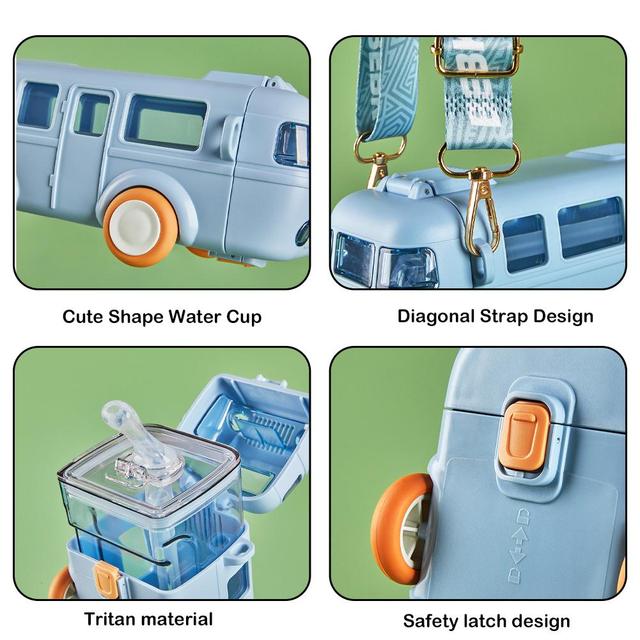 Food-grade silicone Children's Bus-shaped Portable Water Cup-SLOOSELYK