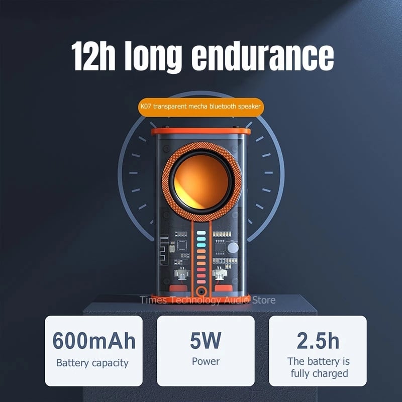 Tokyo Transparent mecha wireless bluetooth speaker-SLOOSELYK