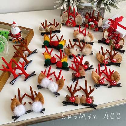 (🎁Christmas Hot Sale- 48% OFF🎁) Reindeer Antlers Xmas Hair Clip-SLOOSELYK