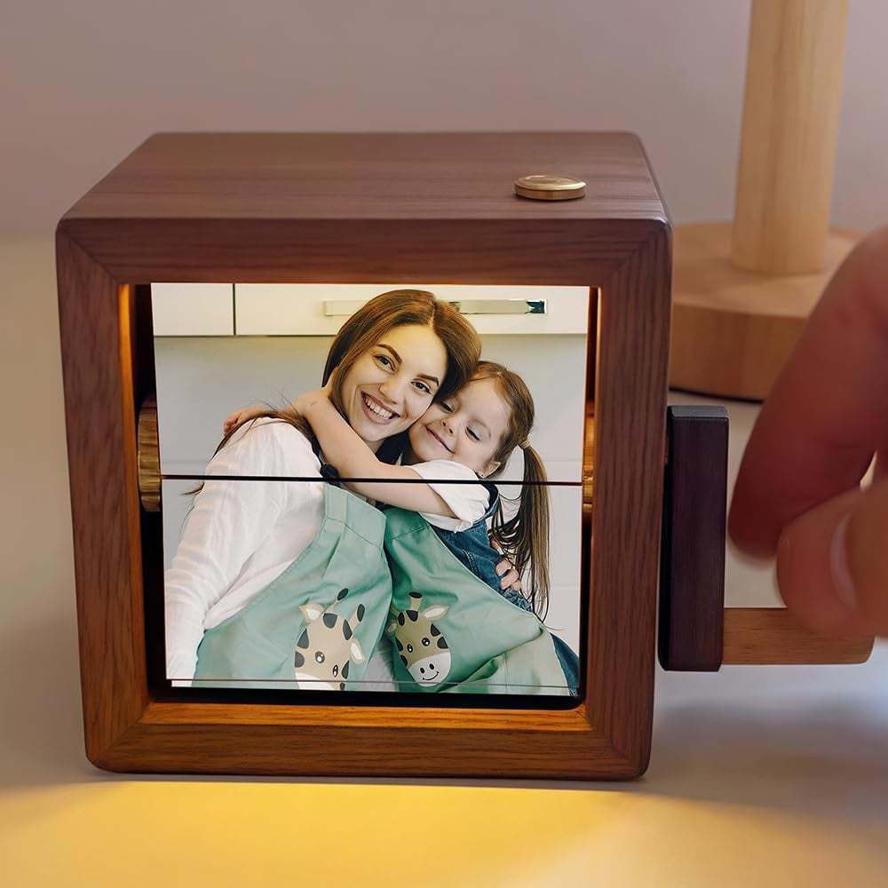 Personalized Flip book Photo Frame, Custom Hand-Cranked Wooden Animation Album-SLOOSELYK