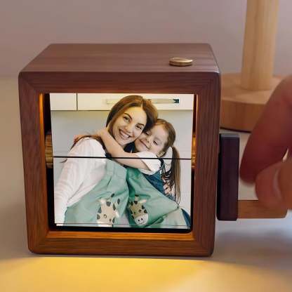 Personalized Flip book Photo Frame, Custom Hand-Cranked Wooden Animation Album-SLOOSELYK