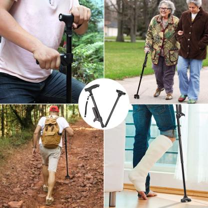 HOT SALE -Aluminum alloy with LED light non-slip foldable walking stick-SLOOSELYK