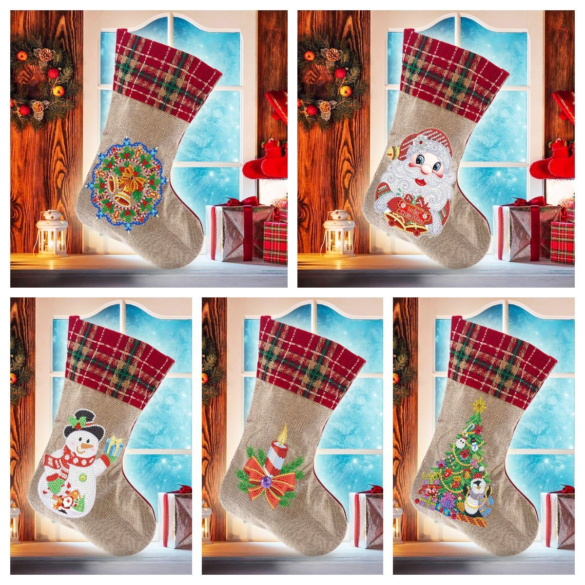 (🎁🔥HOT SALE - 49% OFF) 5D Diamond Painting Xmas Rhinestone Sock Embroidery Mosaic Gift Bag-SLOOSELYK