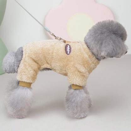(48% OFF) Fleece Pet Elastic Jumpsuit with Pull Ring-SLOOSELYK