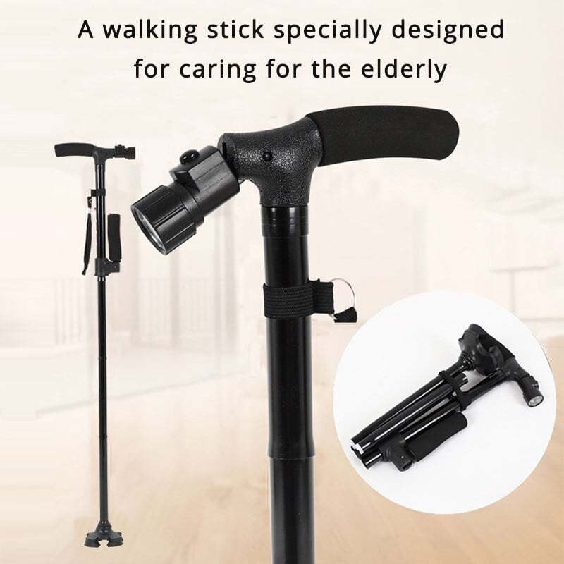 HOT SALE -Aluminum alloy with LED light non-slip foldable walking stick-SLOOSELYK