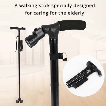 HOT SALE -Aluminum alloy with LED light non-slip foldable walking stick-SLOOSELYK