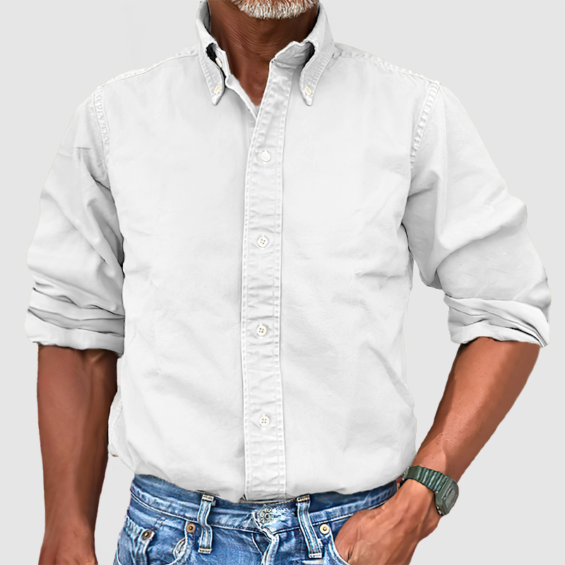 Men's Vintage Premium Washed Long Sleeve Shirt-SLOOSELYK