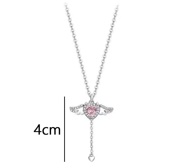 Women's Day Sale-Angel Wings Heart Pendant Necklace-SLOOSELYK