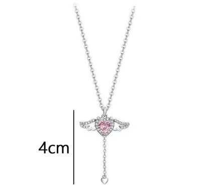 Women's Day Sale-Angel Wings Heart Pendant Necklace-SLOOSELYK