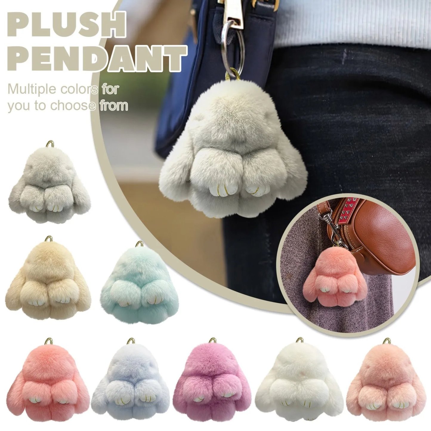 🐣 Hot Easter Sale 🎉Handmade Soft Bunny PomPom Charms🐰