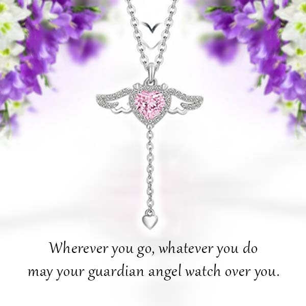 Women's Day Sale-Angel Wings Heart Pendant Necklace-SLOOSELYK