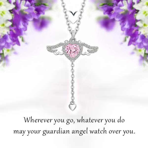 Women's Day Sale-Angel Wings Heart Pendant Necklace-SLOOSELYK