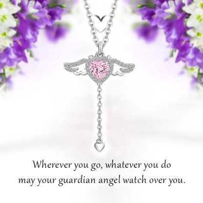 Women's Day Sale-Angel Wings Heart Pendant Necklace-SLOOSELYK
