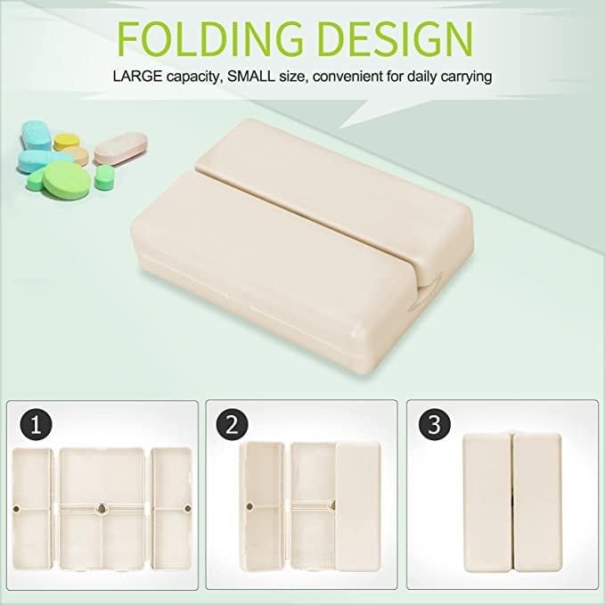 🔥BUY 2 GET 1 FREE - Daily Pill Organizer, 7 Compartments Portable Pill Case Travel Pill Organizer,[Folding Design]Pill Box-SLOOSELYK