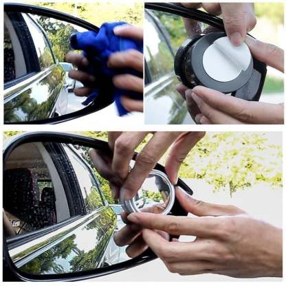 2 Pcs Car Round Frame Convex Blind Spot Mirror-SLOOSELYK