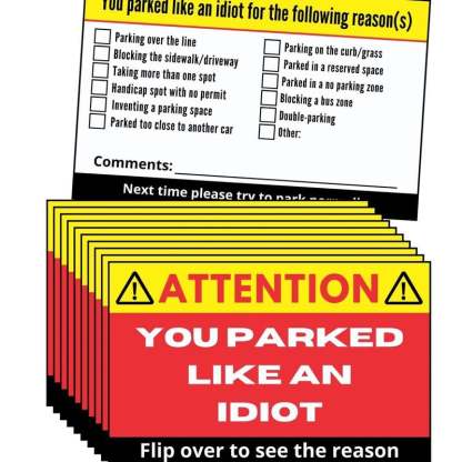 You Parked Like an Id10t Cards (100 cards)-SLOOSELYK