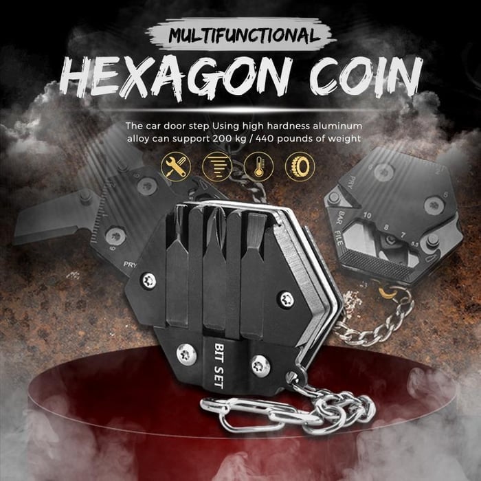 Multifunctional Hexagon Coin Outdoor Tool -✨Buy More Save More-SLOOSELYK